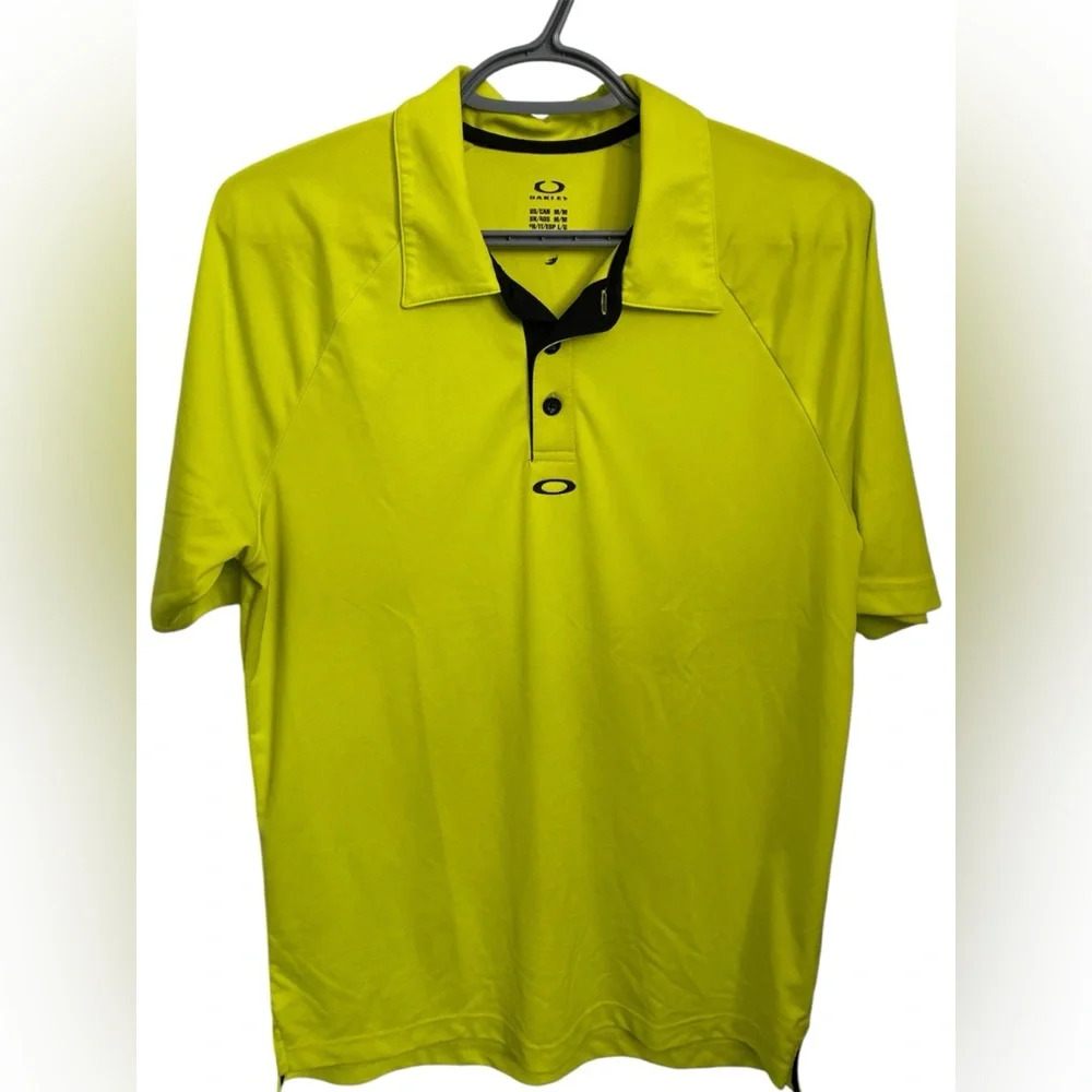 Oakley Yellow regular fit golf polo shirt size large